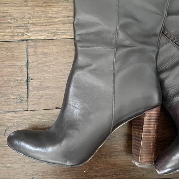 Wide Calf Ann Taylor Black Heeled Boots - Picture 2 of 5